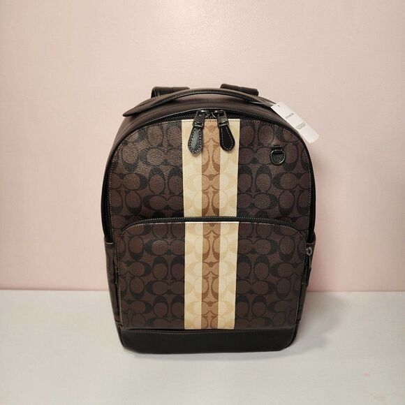 Coach Other - NWT Coach C3230 Graham Backpack Blocked Signature Varsity Stripe Mahogany
